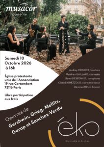 Affiche Concert Quintette Eko - Musacor - 10102026
