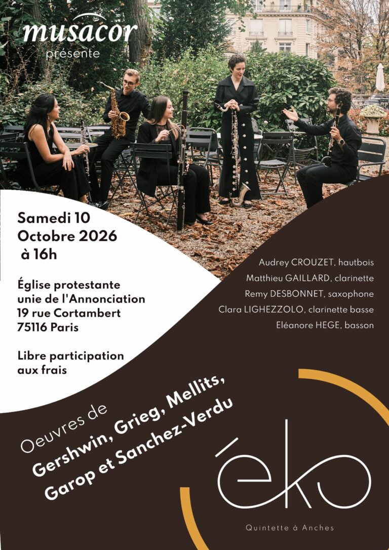Affiche Concert Quintette Eko - Musacor - 10102026